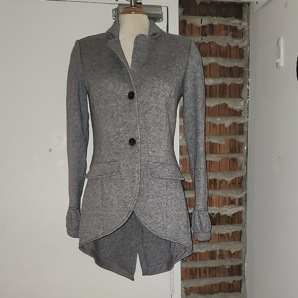 Joseph Ribkoff Gray Knit Top Cardigan Jacket Blazer Size 6